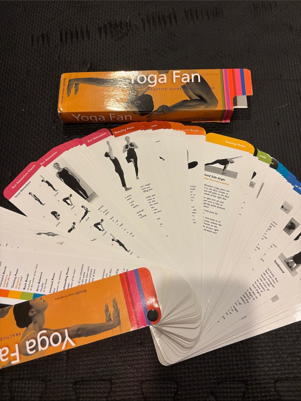 Yoga Fan Practice Cards – Orange Instruction Deck by